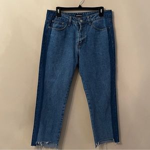 Momokrom Blue Tuxedo Stripe Jeans